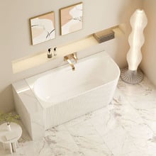 Salem Matte White Oval Acrylic Corner Bath with Overflow